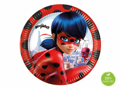 Talerzyki papierowe na urodziny Miraculum - 23 cm - 8 szt.