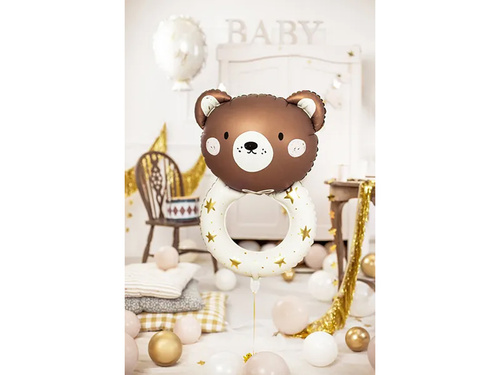 Balon foliowy Miś grzechotka - 45 x 67 cm - 1 szt.