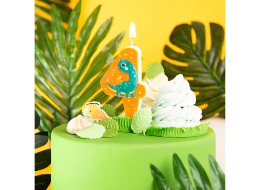 Świeczka cyferka Dinozaury - 4 - cztery