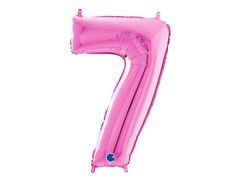 Balon foliowy cyfra 7 fuksjowa - 66 cm - 1 szt.