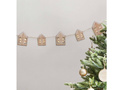 Girlanda drewniana Domki z lampkami LED - 200 cm - 1 szt.