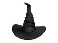 Kapelusz czarownicy czarny satynowy - 1 szt.
