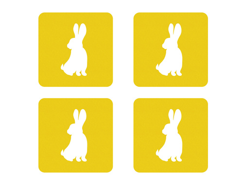 Podstawka kwadratowa pod kubek - Zajączek - 10 cm - 4 szt.