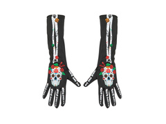 Rękawiczki Día de los Muertos 40 cm