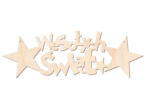 Zawieszka Wesołych Świąt z gwiazdkami - 30 cm