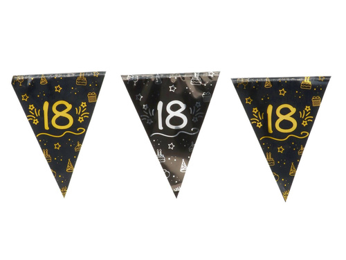 Baner flagi czarny na osiemnaste urodziny - 400 cm - 1 szt.