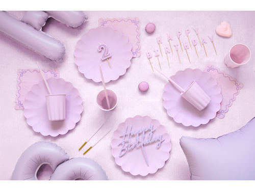 Serwetki papierowe fioletowe z falbanką - 33 cm - 12 szt.