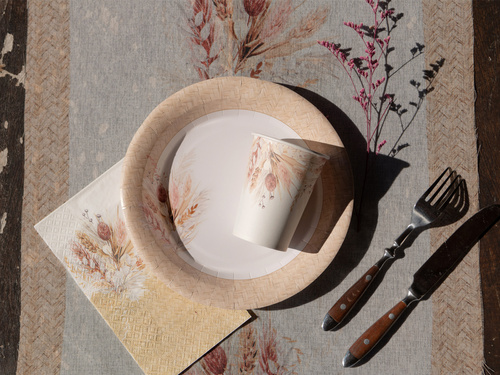 Talerzyki papierowe Boho - 22,5 cm - 10 szt.