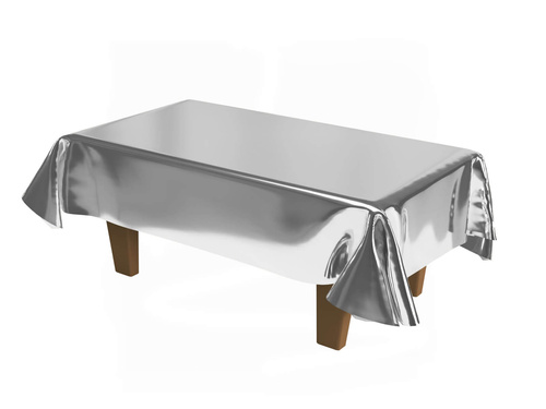 Obrus foliowy srebrny metaliczny - 270 x 136 cm - 1 szt.