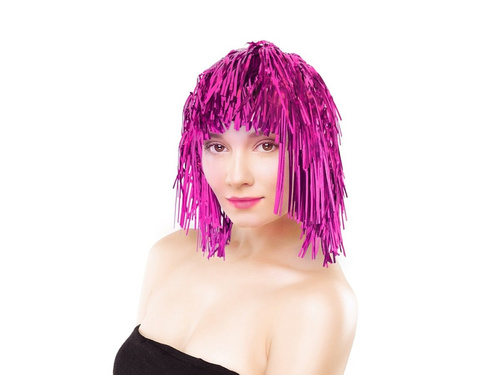 Peruka foliowa - różowa.