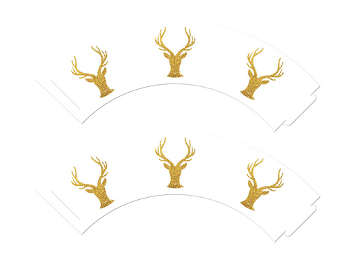 Papilotki bożonarodzeniowe na babeczki Renifer - 6 szt.