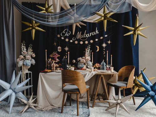 Balon foliowy Gwiazda złota 3D - 70 cm - 1 szt.