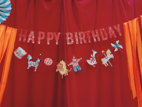 Baner urodzinowy Happy Birthday Cyrk - 275 cm - 1 szt.