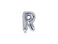 Balon foliowy litera "R" srebrna - 35 cm