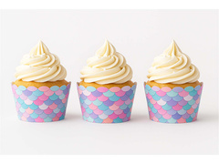 Papilotki na babeczki Syrenka - 6 szt.