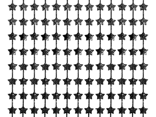 Kurtyna Gwiazdki metaliczna czarna - 100 x 200 cm