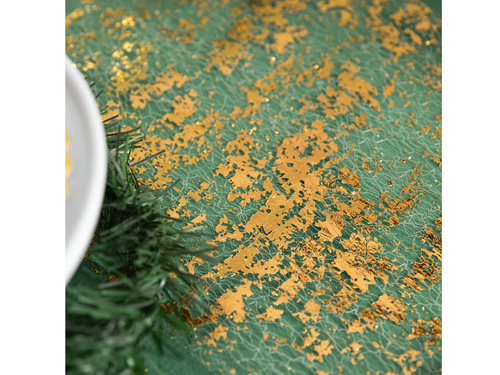 Dekoracja bieżnik błyszczący na stół - złoty - 28 cm x 3 m - 1 szt.