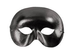 Maska karnawałowa wenecka metaliczna czarna - 1 szt.