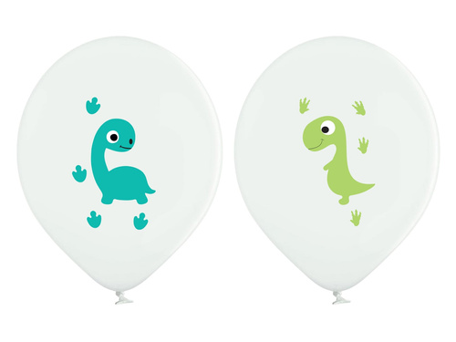 Balony nadrukiem Wesołe Dinozaury - 37 cm - 50 szt.