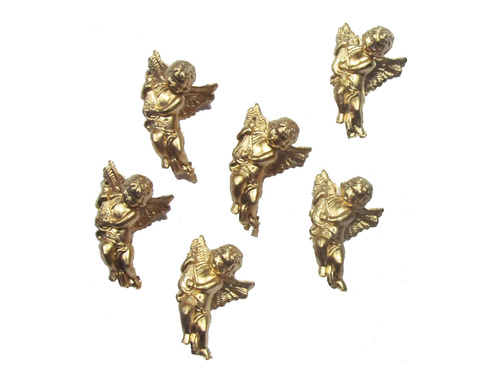 Zawieszki Aniołki złote - 5 cm - 6 szt.