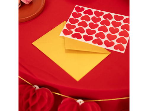 Naklejki walentynkowe Serca czerwone - 30 szt.