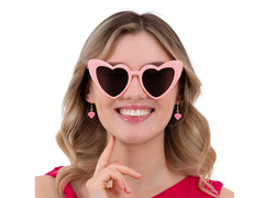 Okulary Serca - różowe - 1 szt.