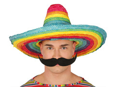 Sombrero meksykańskie tęczowe - 50 cm - 1 szt.