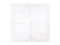 Serwetki urodzinowe białe w różowo-złote małe kropki - 33 cm - 20 szt.