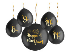 Balony lateksowe Happy New Year - 30 cm - 5 szt.
