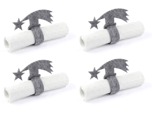 Serwetnik ze wzorem świątecznym - Gwiazda Betlejemska - 21 cm - 4 szt.