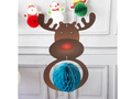 Dekoracja wisząca Renifer z rozetką - 42 cm - 1 szt.