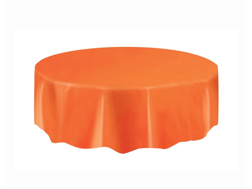 Okrągły obrus foliowy pomarańczowy - 213 cm - 1 szt.