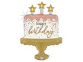 Balon foliowy Tort z napisem Happy Birthday - 84 cm - 1 szt.