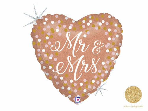 Balon foliowy Mr & Mrs - 46 cm - 1 szt.