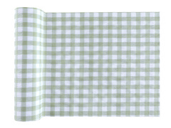 Dekoracja bieżnik na stół zielony w kratkę - 26 cm x 3 m - 1 szt.