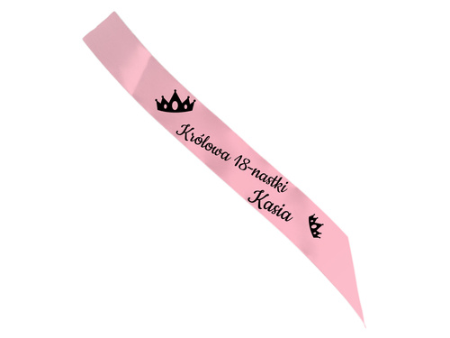 Szarfa personalizowana z imieniem na 18 urodziny - 140 cm - 1 szt.