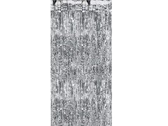 Kurtyna - zasłona na drzwi metaliczna srebrna - 2,4 m x 91 cm