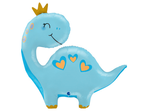 Balon foliowy Niebieski Dinozaur - 59x69 cm - 1 szt.
