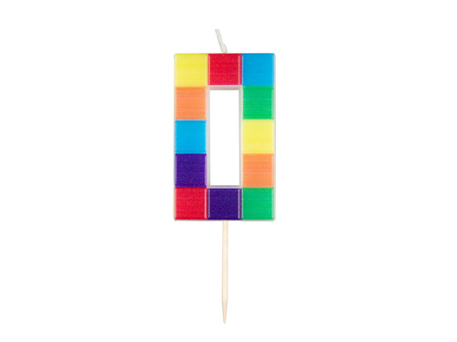 Świeczka cyferka Klocki - 0 - 1 szt.