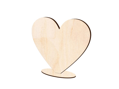 Serce drewniane stojące na Walentynki