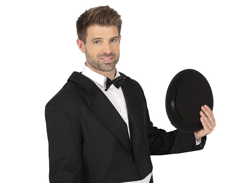 Kapelusz składany cylinder czarny - 1 szt.