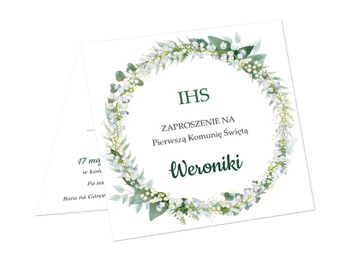 Zaproszenia personalizowane na I Komunię Świętą - 6 szt.