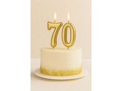 Świeczki cyferki złote - 70 - 2 szt.