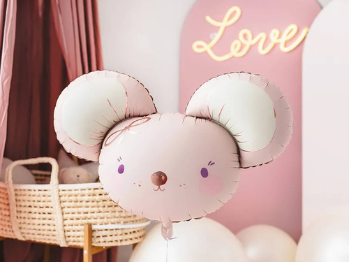 Balon foliowy Myszka różowa - 75 x 46 cm - 1 szt.