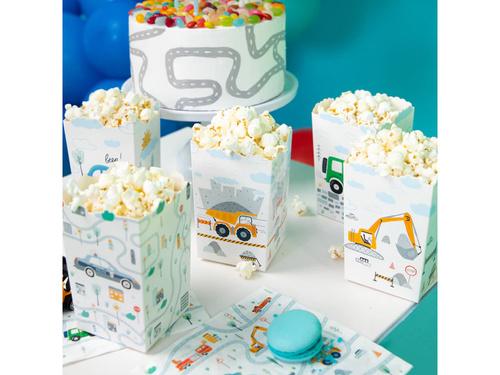 Pudełka na popcorn Auta - 6 szt.