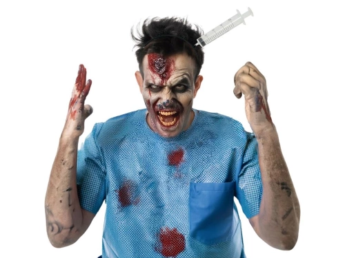 Strzykawka w głowie na Halloween - 1 szt.