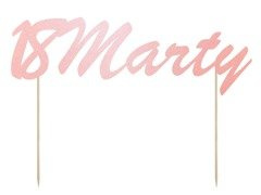 Topper papierowy na tort personalizowany 18 urodziny - 1 szt.