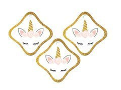 Zawieszki na butelki z wstążeczką Piękny Jednorożec - 12 szt.