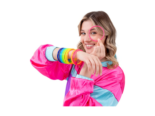 Zestaw bransoletek w stylu lat 80'tych - 18 szt.