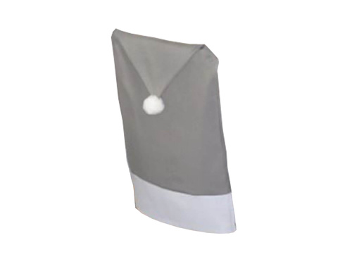 Pokrowiec na krzesło Czapka Mikołaja szara na święta Bożego Narodzenia - 1 szt.